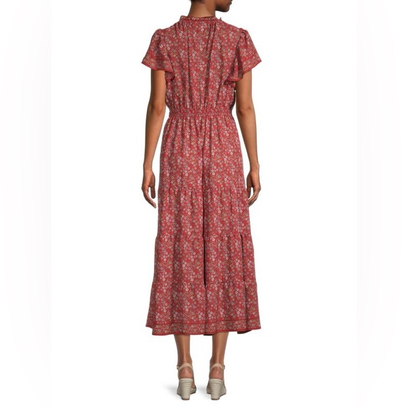 NWOT MAX STUDIO || Floral Flutter-Sleeve Maxi Dress Sz Xl - Picture 14 of 14